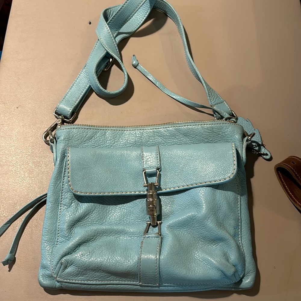 All leather roots crossbody